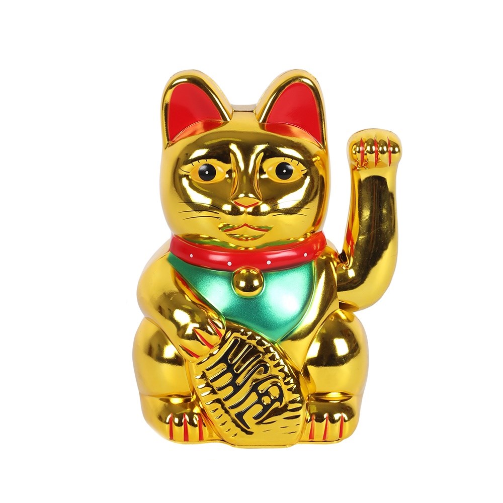  Feng  Shui  Pengekatt 16cm Gold Money  Cat  Mystic Dreamer AS
